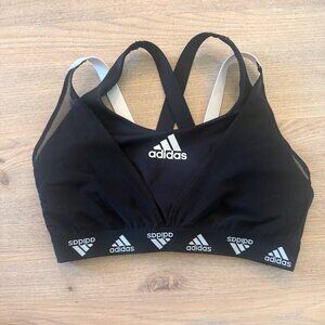 Addidas Cross Back Mesh Overlay Sports Bra L